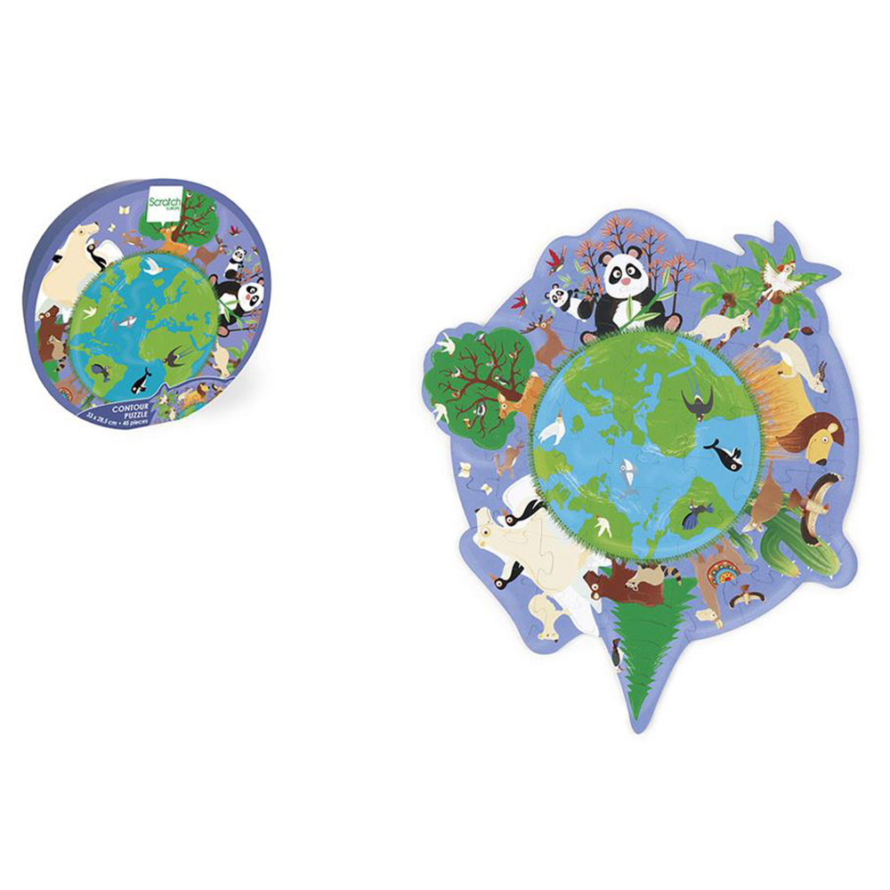 Scratch Europe - World Contour Puzzle - 45pcs