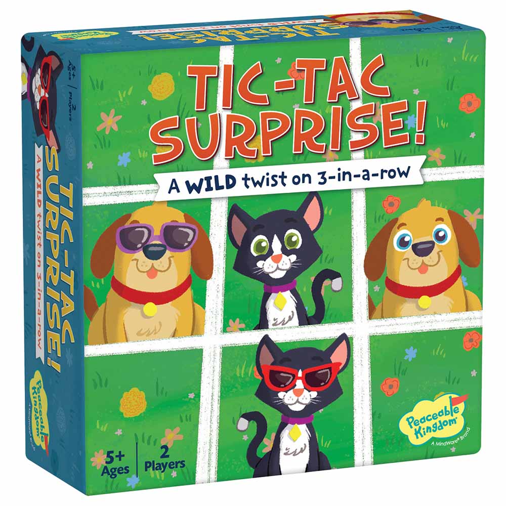 Peaceable Kingdom - Tic-Tac Surprise! Board Game - Cats & Dogs