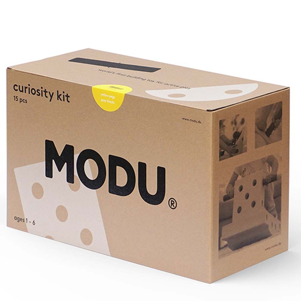 MODU - Curiosity Kit - Yellow Pegs & Grey Blocks - 15pcs