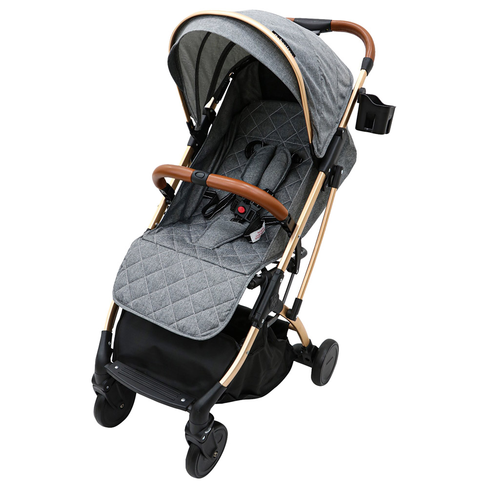 Bebesitos - Chic Travel Cabin Stroller Fast Folding With Hand Trolley - Grey