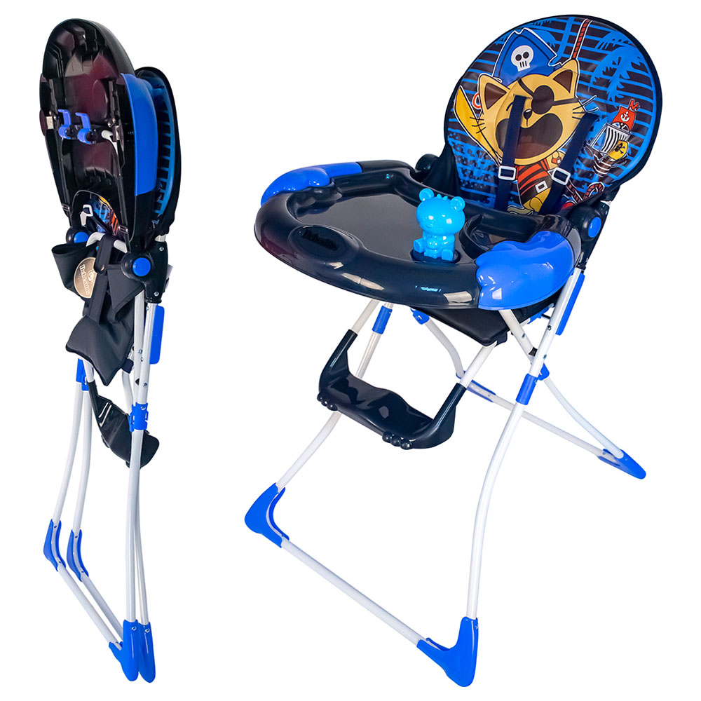 Bebesitos Portable Baby Highchair With Large Food Tray And Music Toy - Blue