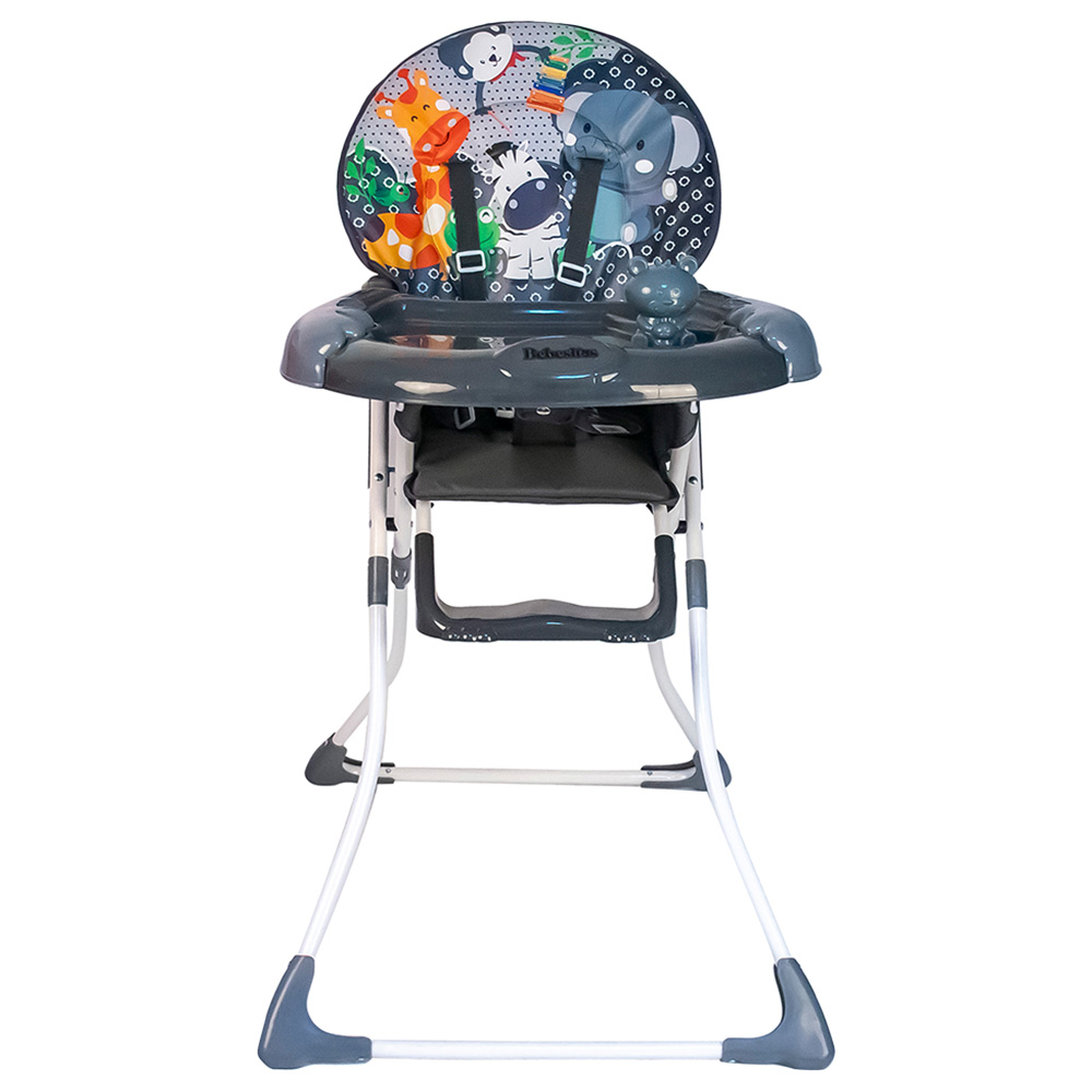 Bebesitos Portable Baby Highchair With Large Food Tray And Music Toy - Grey