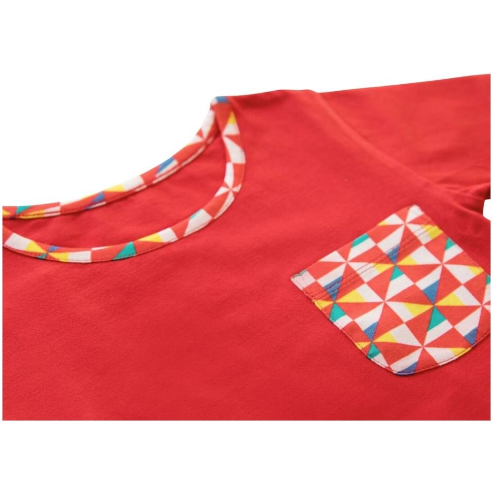 Ola Otter Round Neck T-Shirt with Pocket Pinwheel Parade