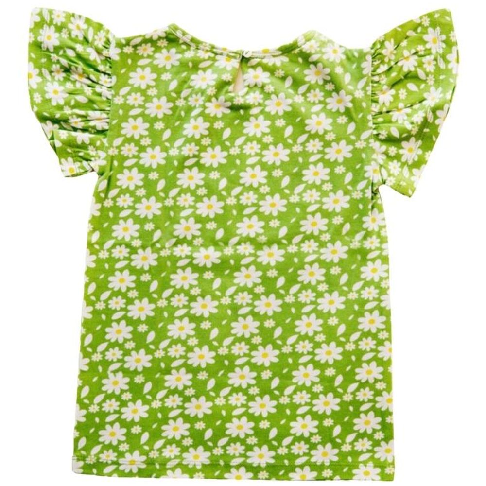 Ola Otter Girl's Flutter Sleeve Top Breezy Daisy