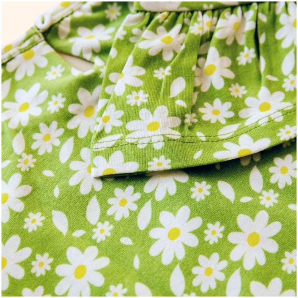 Ola Otter Girl's Flutter Sleeve Top Breezy Daisy