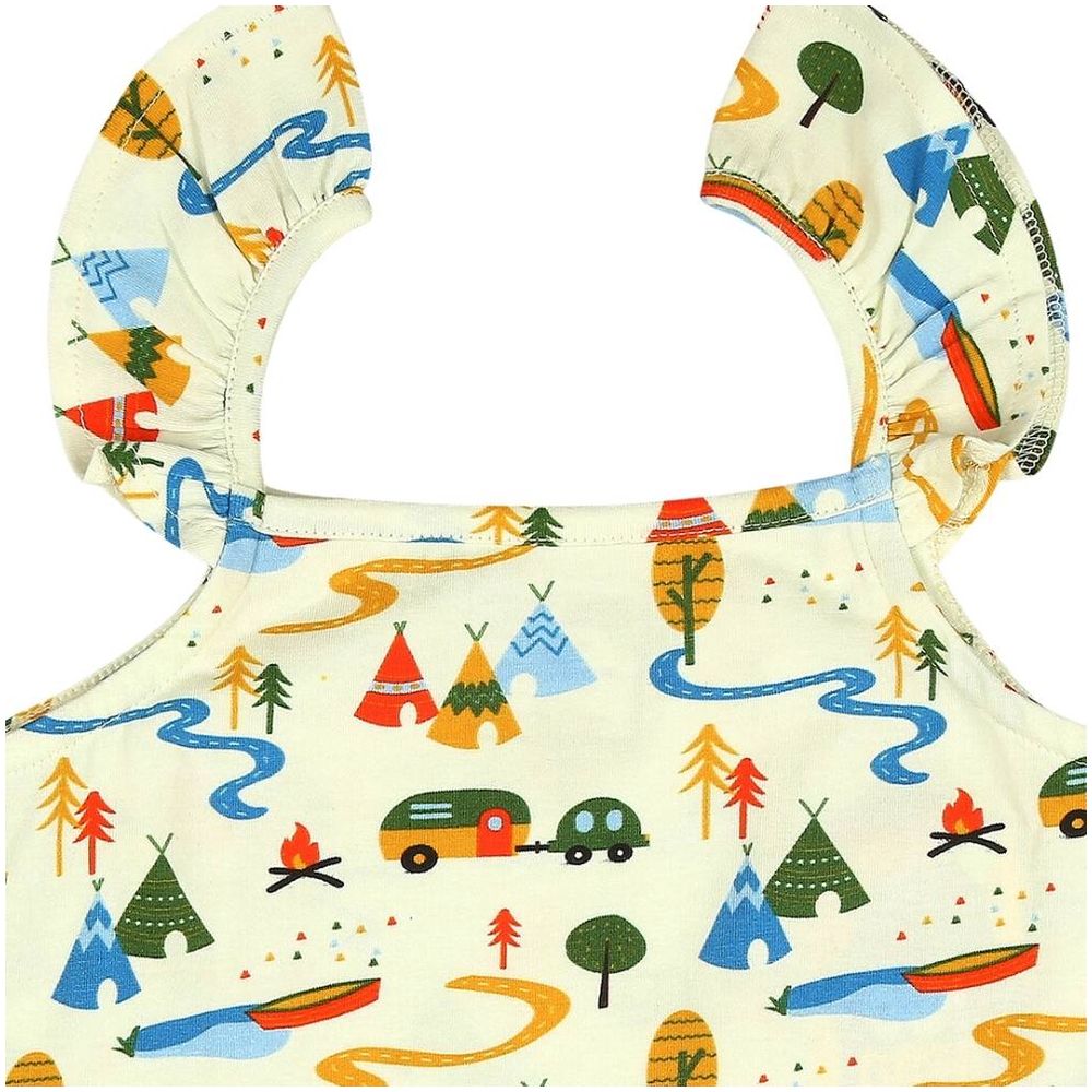 Ola Otter Printed Strap Dress Happy Camping