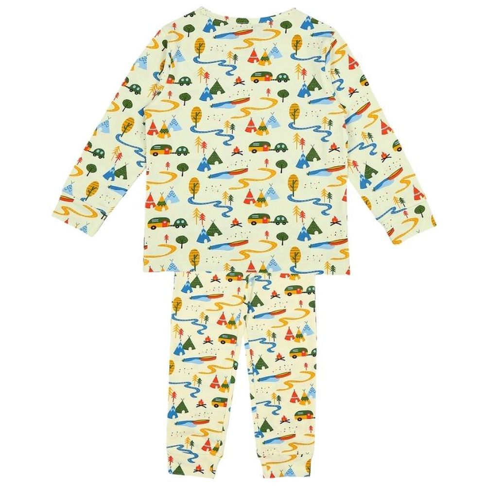 Ola Otter Full Sleeve Nightsuit Happy Camping - 2 Pcs