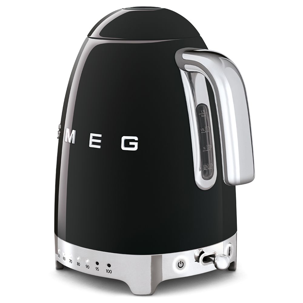 Smeg 50'S Retro Temperature Kettle - Black - 1.7 L - 3000 W