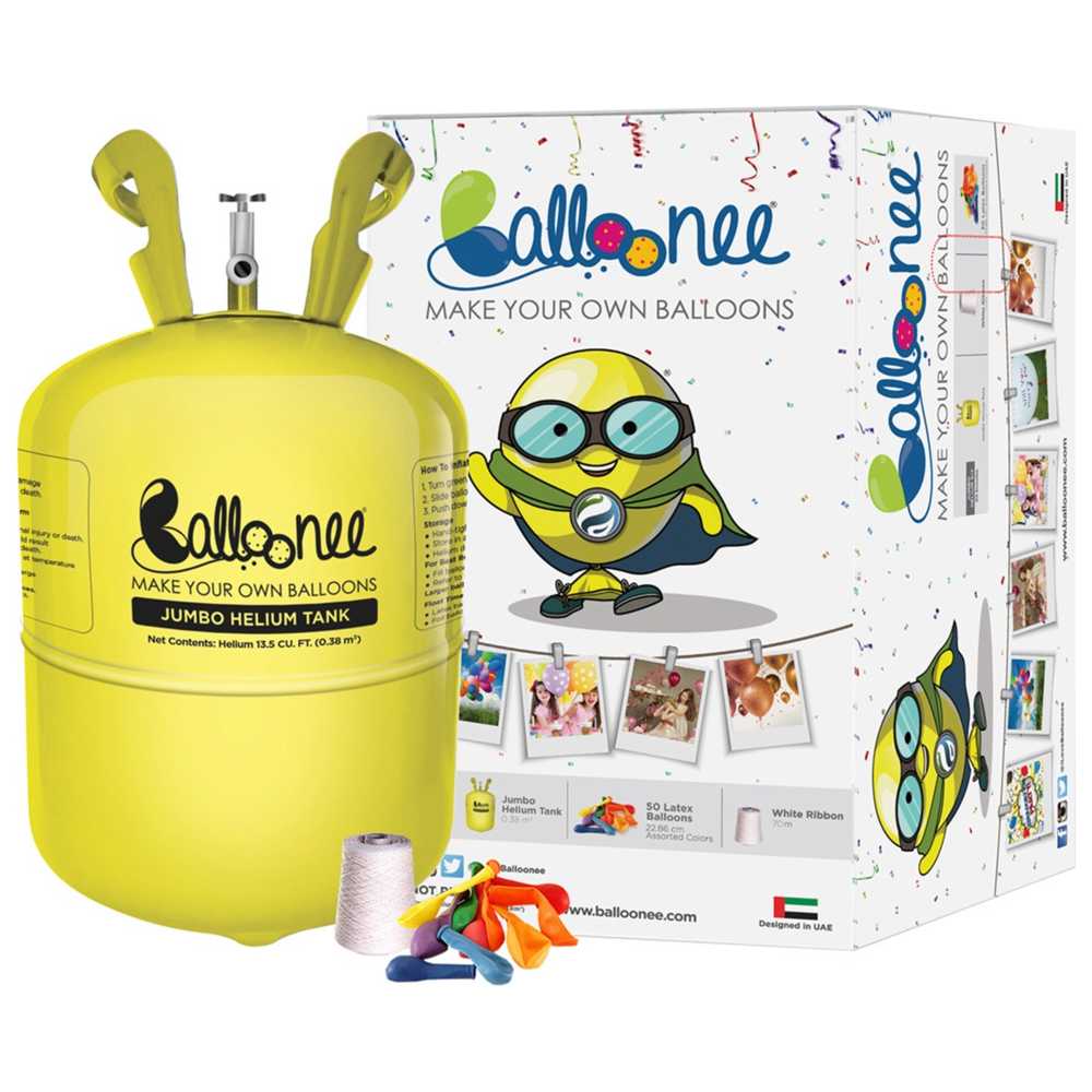 Balloonee - Jumbo Disposable Helium Party Kit