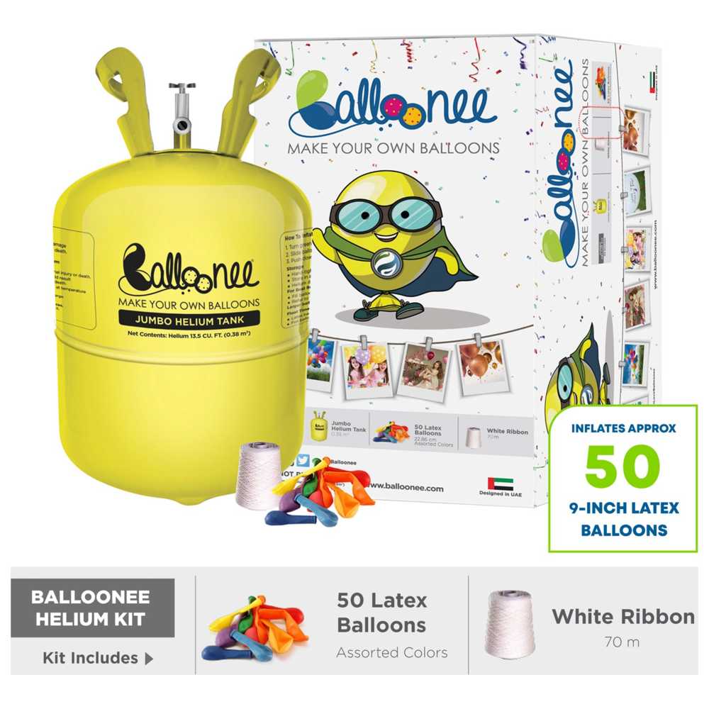 Balloonee - Jumbo Disposable Helium Party Kit