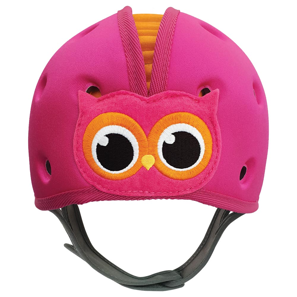 SafeheadBABY - Soft Helmet Learning To Walk (7months-2years) - Owl Pink orange