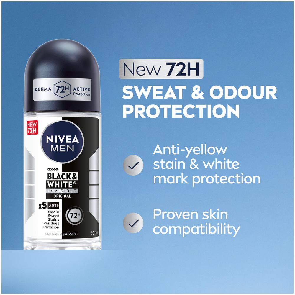 Nivea - Men Black & White Invisible Original Deo Roll-On - 50 ml