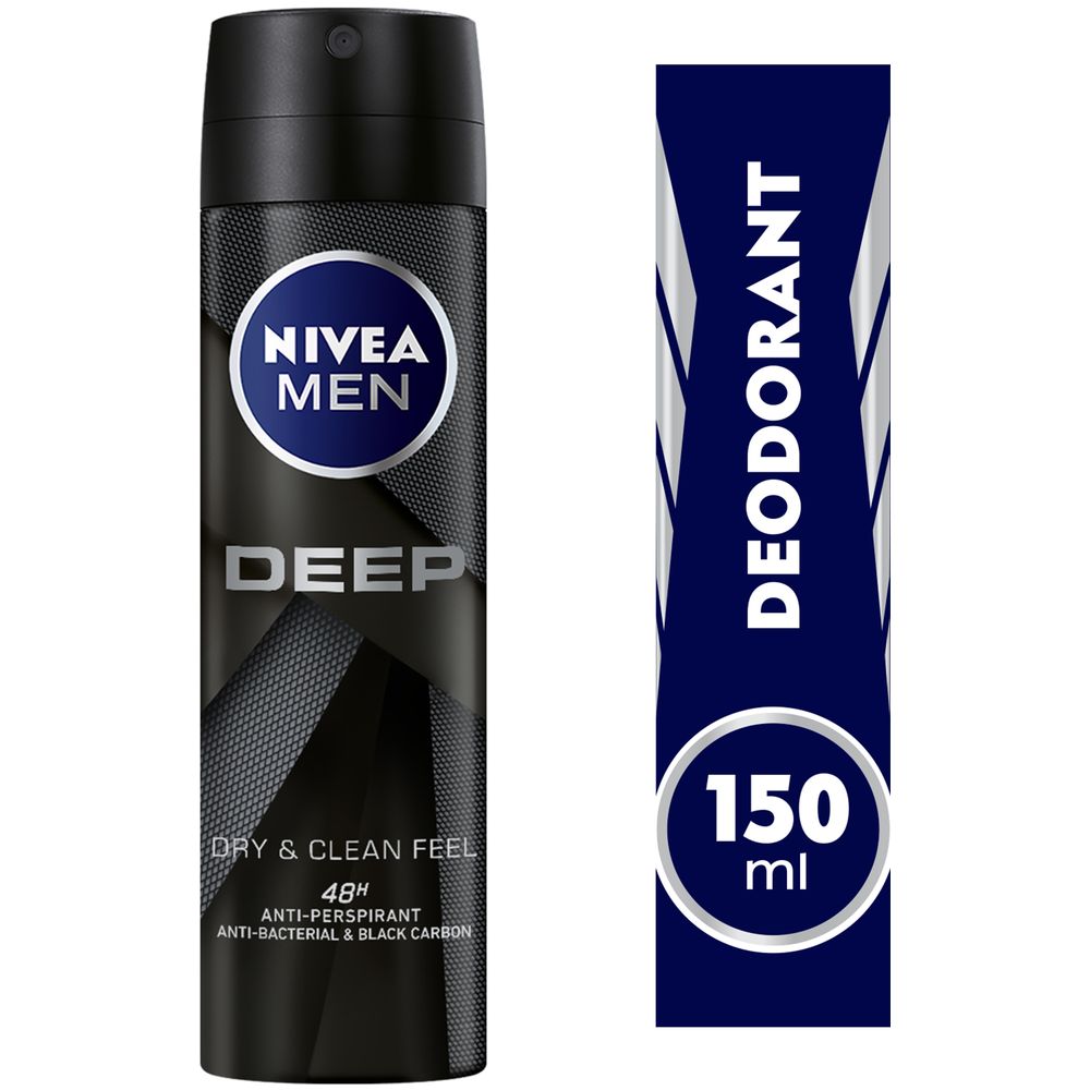 Nivea - Men Deep Dry & Clean Feel Antiperspirant Spray - 150 ml