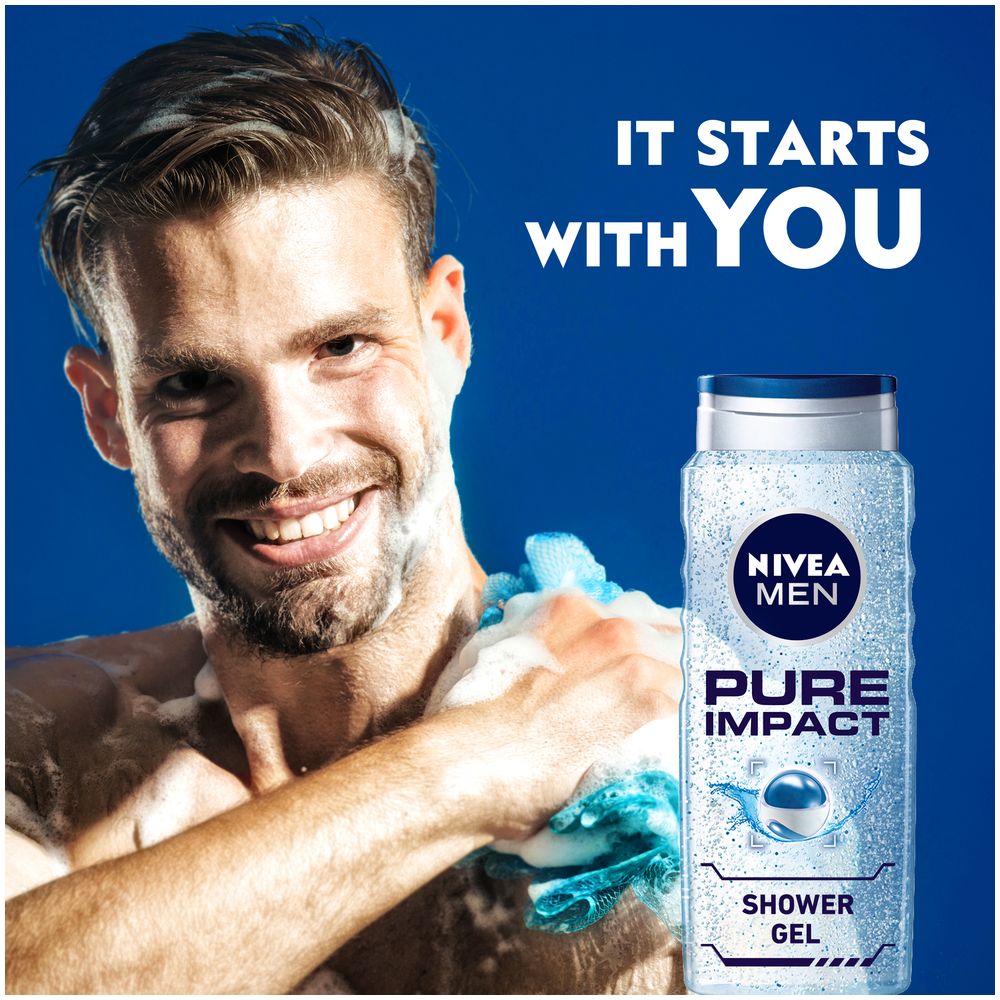 Nivea - 3-In-1 Men Pure Impact Shower Gel - 500 ml