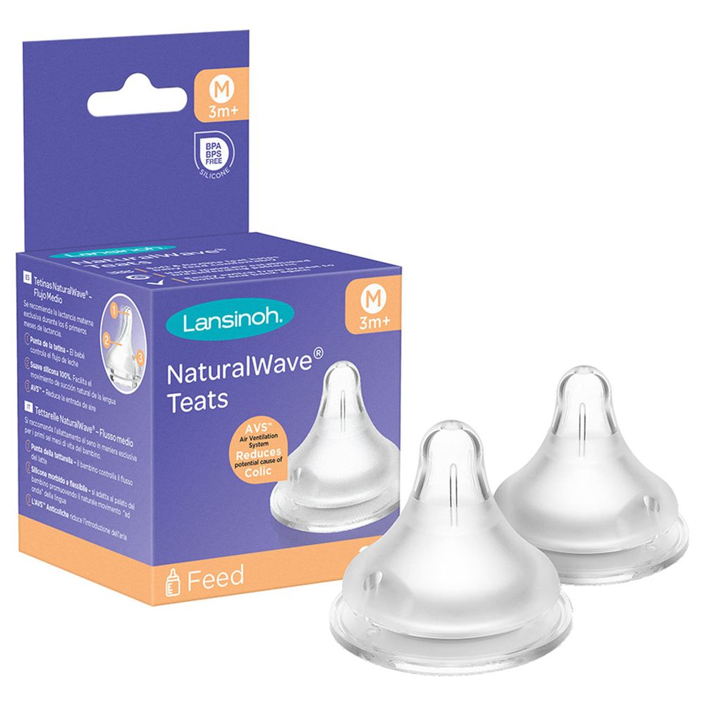 Lansinoh Naturalwavetm Medium Flow Teats - Pack of 2