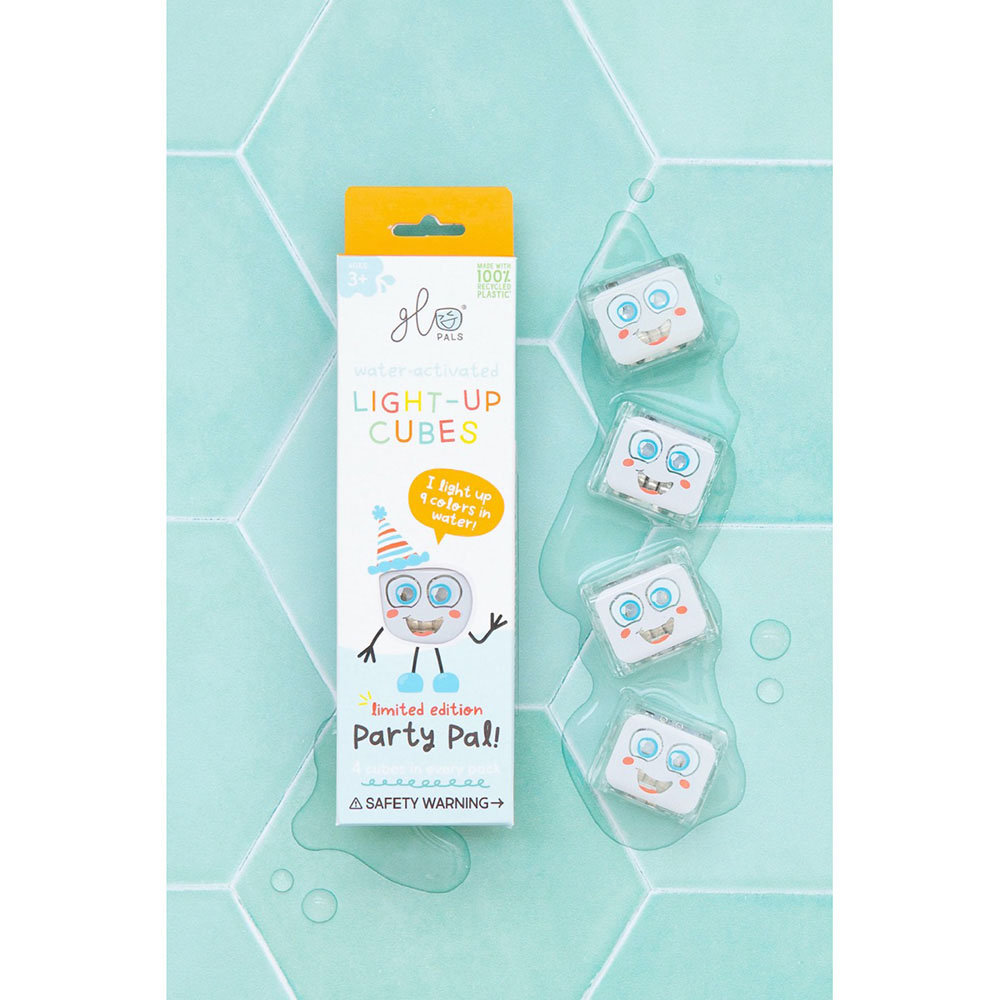 Glo Pals - Light Up Cubes Bath Toy - Party Pal - 4pcs