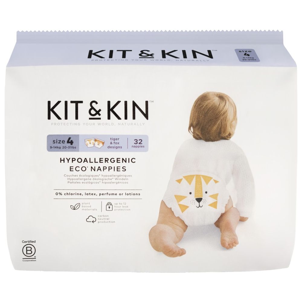 Kit & Kin - Eco Diapers Size 4 9-14kg - 32pcs
