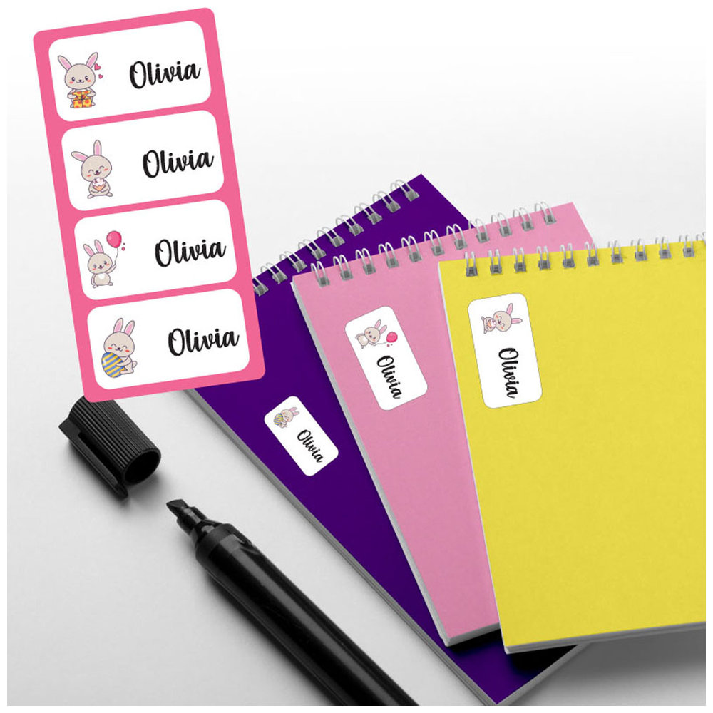 Printshop - Waterproof Personalised Labels - Pack of 84 - Bunny