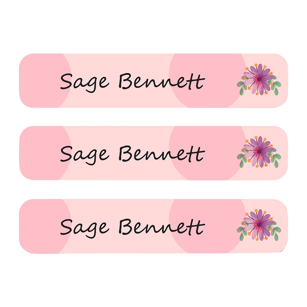 Ladybug Labels - Personalized Waterproof Large Labels - Vector Flower - 30pcs