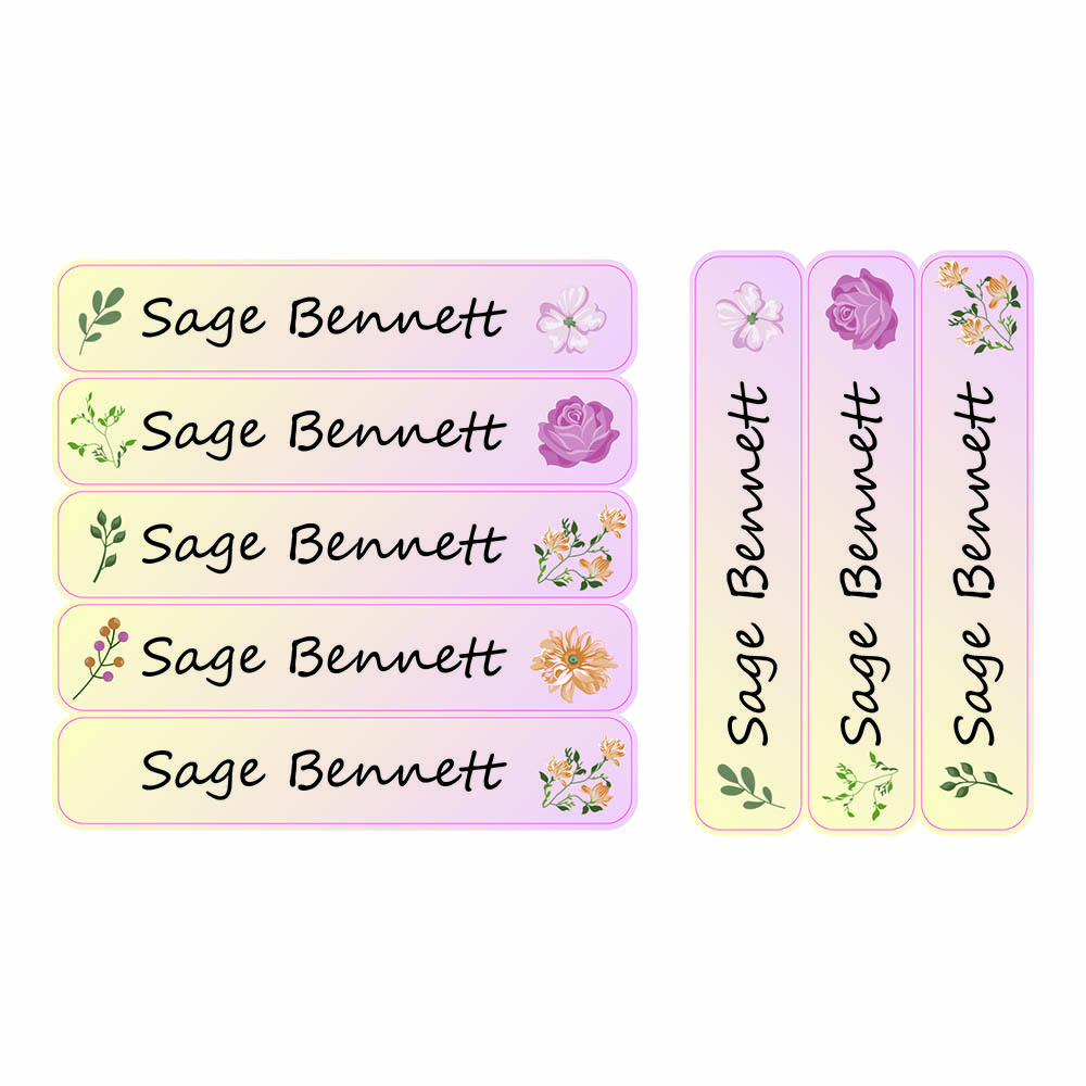 Ladybug Labels - Personalized Waterproof Large Labels - Dessert Rose - 30pcs