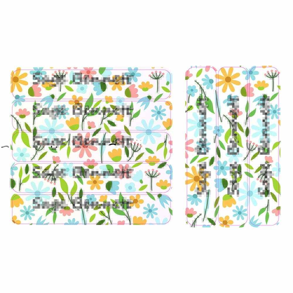 Ladybug Labels - Personalized Waterproof Large Labels - Flower Wallpaper - 30pcs