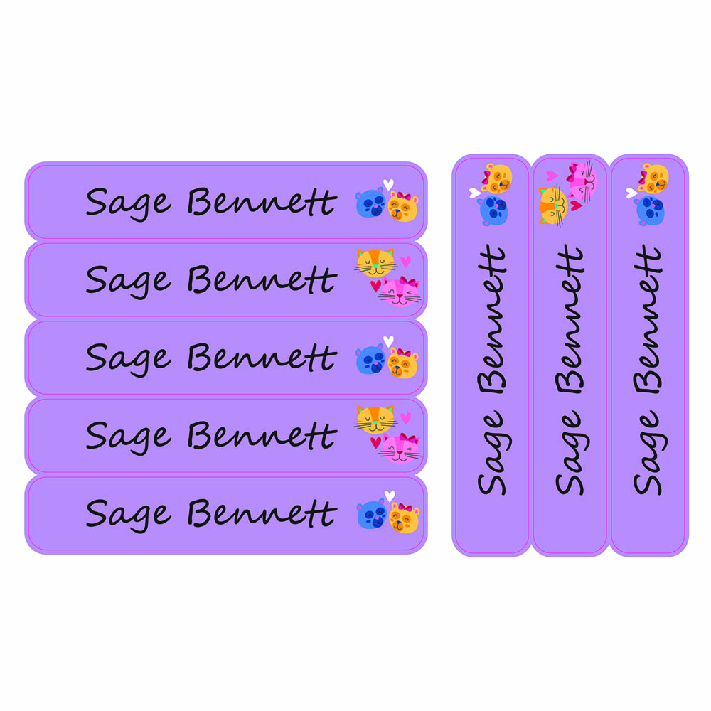 Ladybug Labels - Personalized Waterproof Large Labels - Love Bears - 30pcs