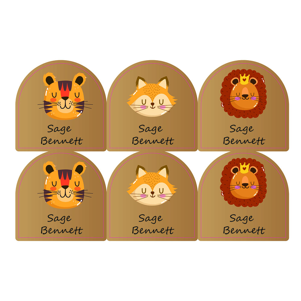 Ladybug Labels - Personalized Shoe Labels - King Lion - 12pcs