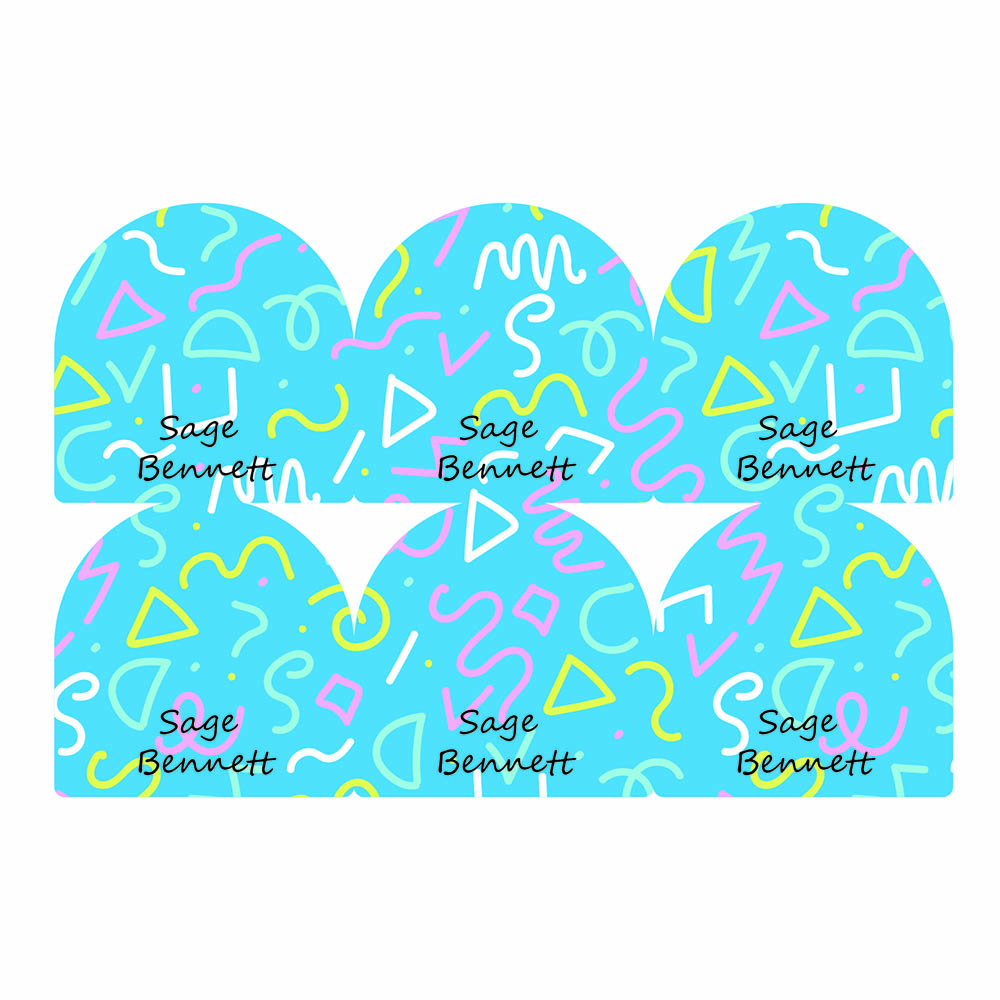 Ladybug Labels - Personalized Shoe Labels - Blue Confetti - 12pcs
