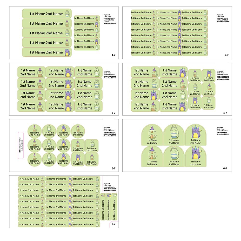 Ladybug Labels - Personalized Waterproof Labels - Happy Cat - 111pcs