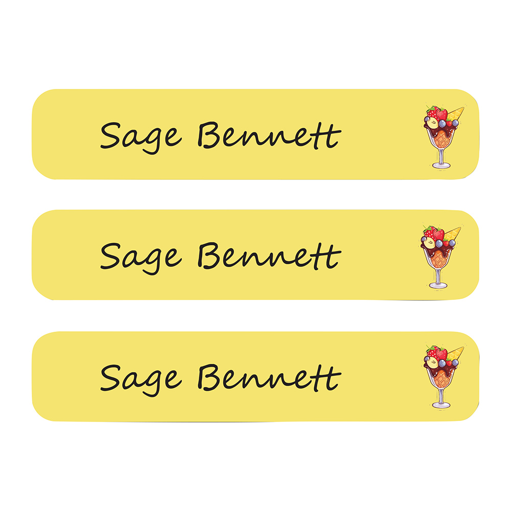 ليدي بوغ ليبلز - ملصقات مخصصة مقاومة للماء - آيس كريم - 111 قطعة