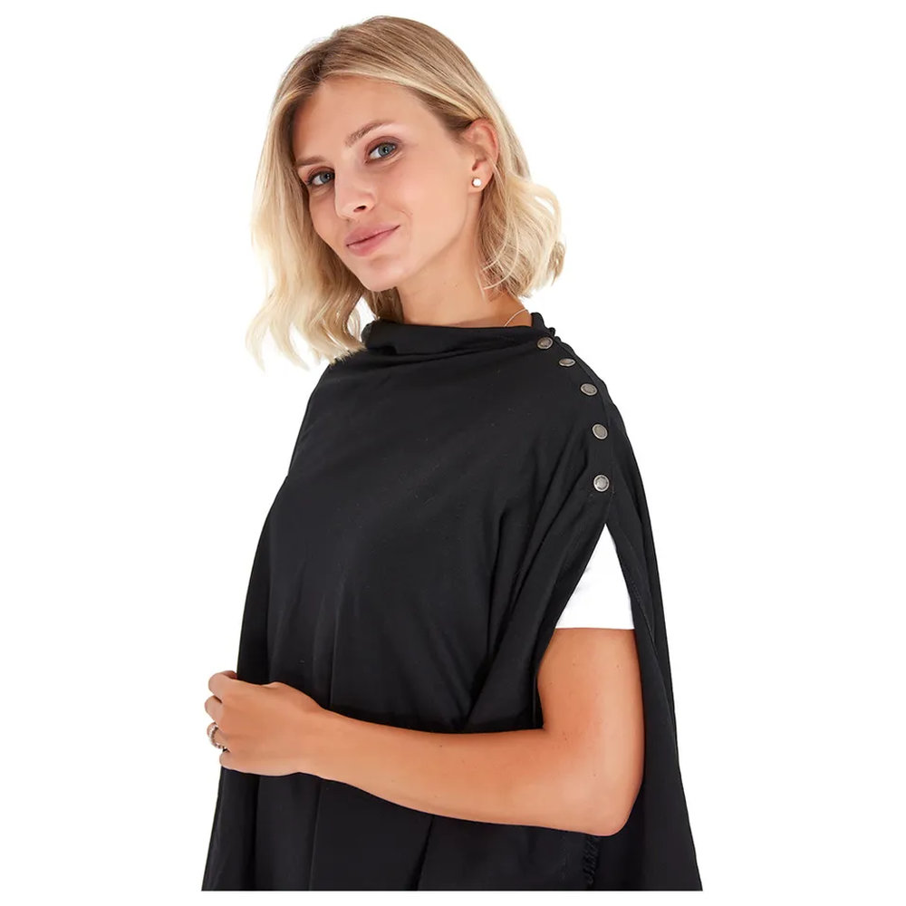 Accouchee - 4-In-1 Supreme Cotton Cape - Black
