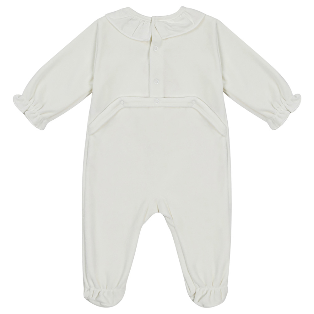 Jules & Juliette Lovey Baby Footed Sleepsuit Off-White - Off White