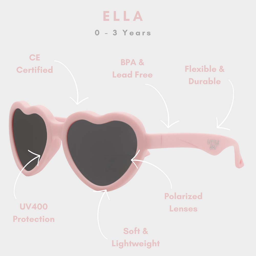 Little Sol+ - Ella Heart Baby Sunglasses - Rose