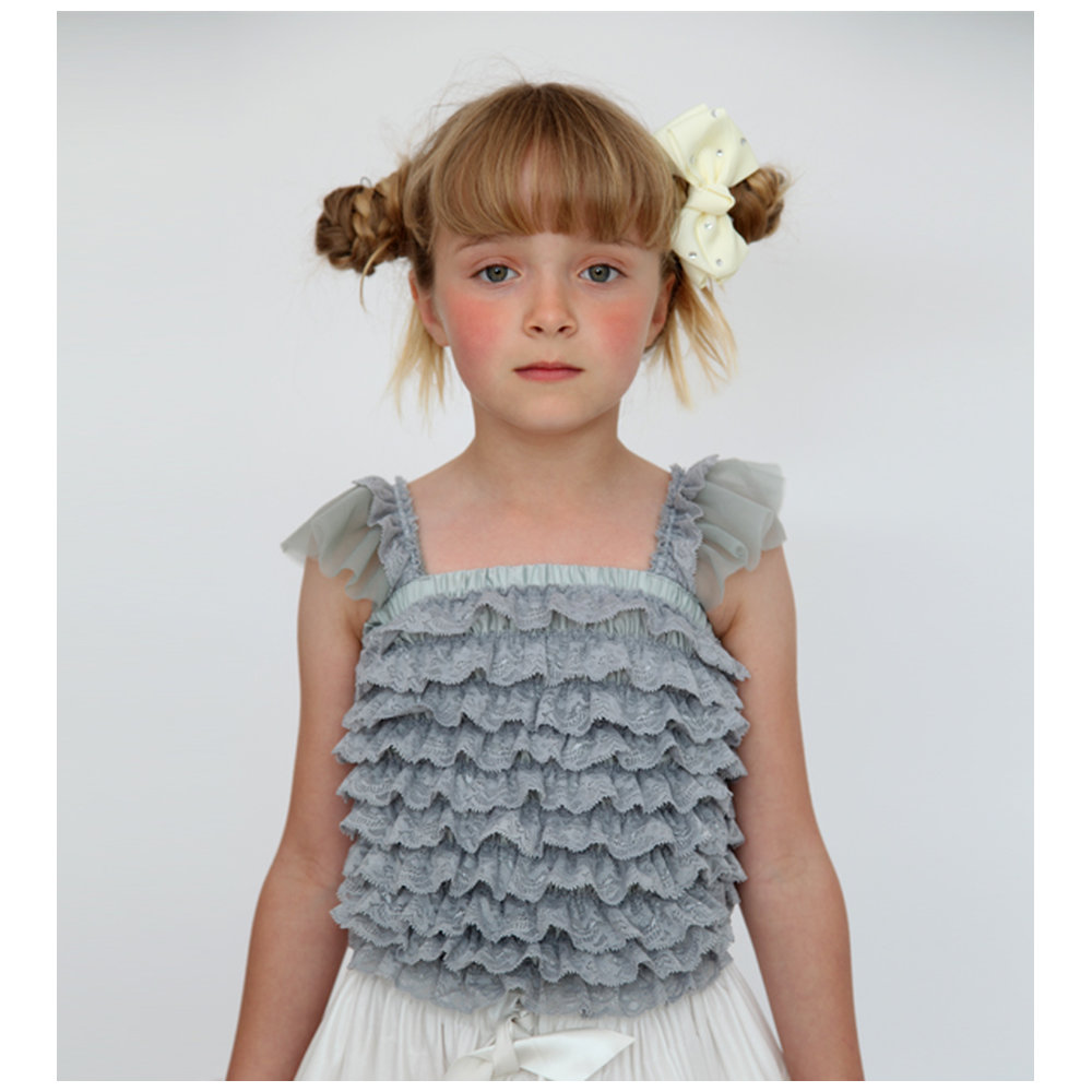 Angel's Face Girls' Metal Lace Fru Fru Top