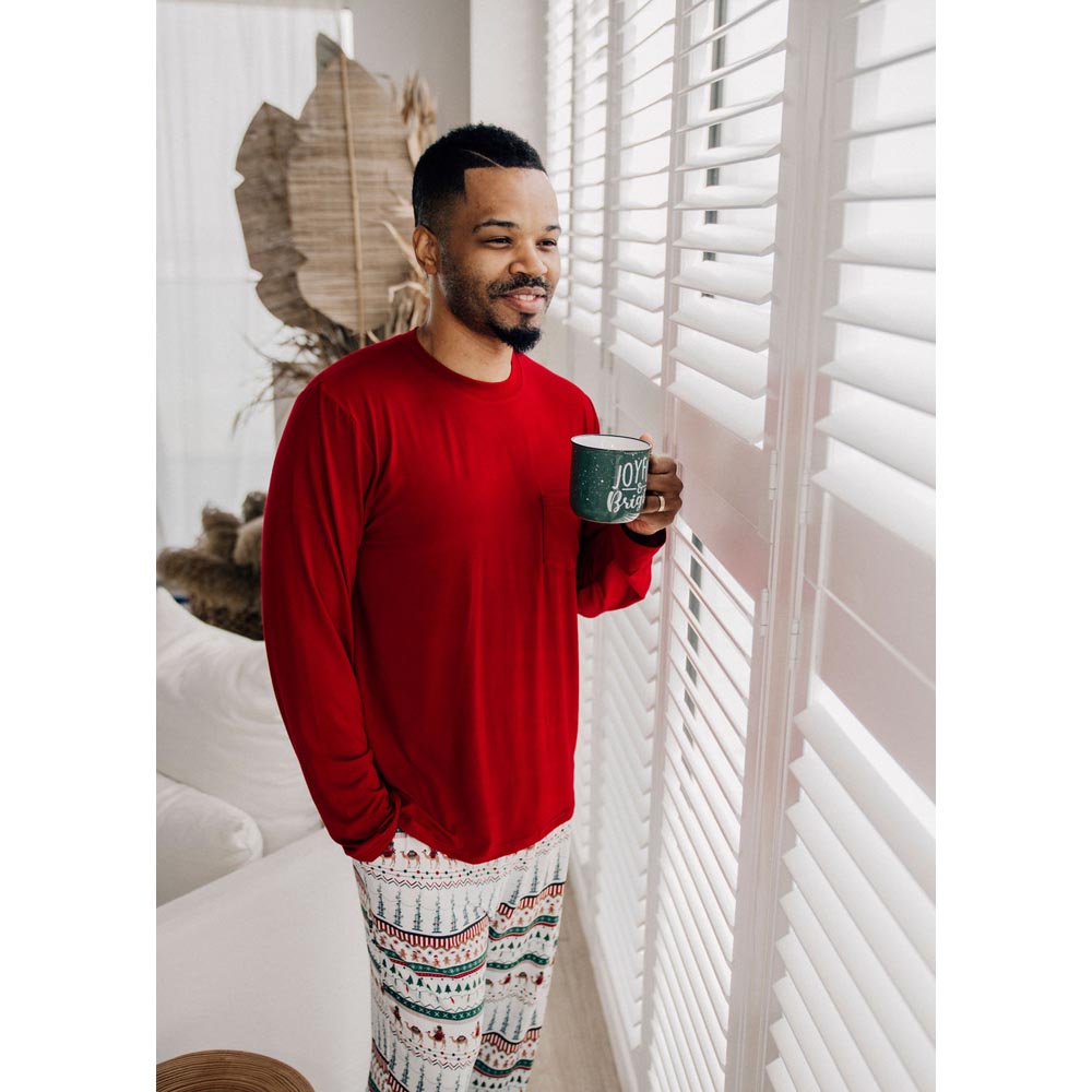 Lullabae Men's Jammies in Claus - Camel