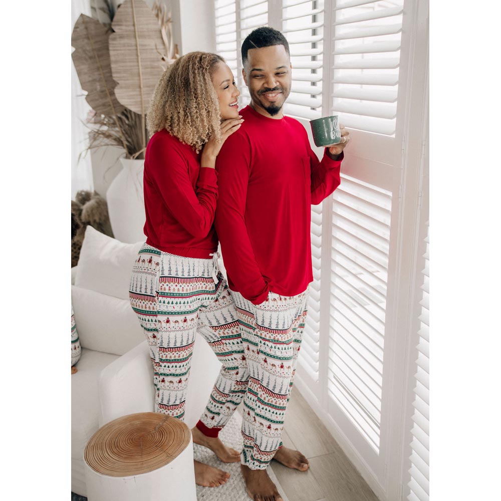 Lullabae Men's Jammies in Claus - Camel