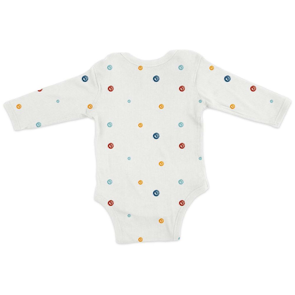 Luay Full Sleeves Dots Print Bodysuit - White