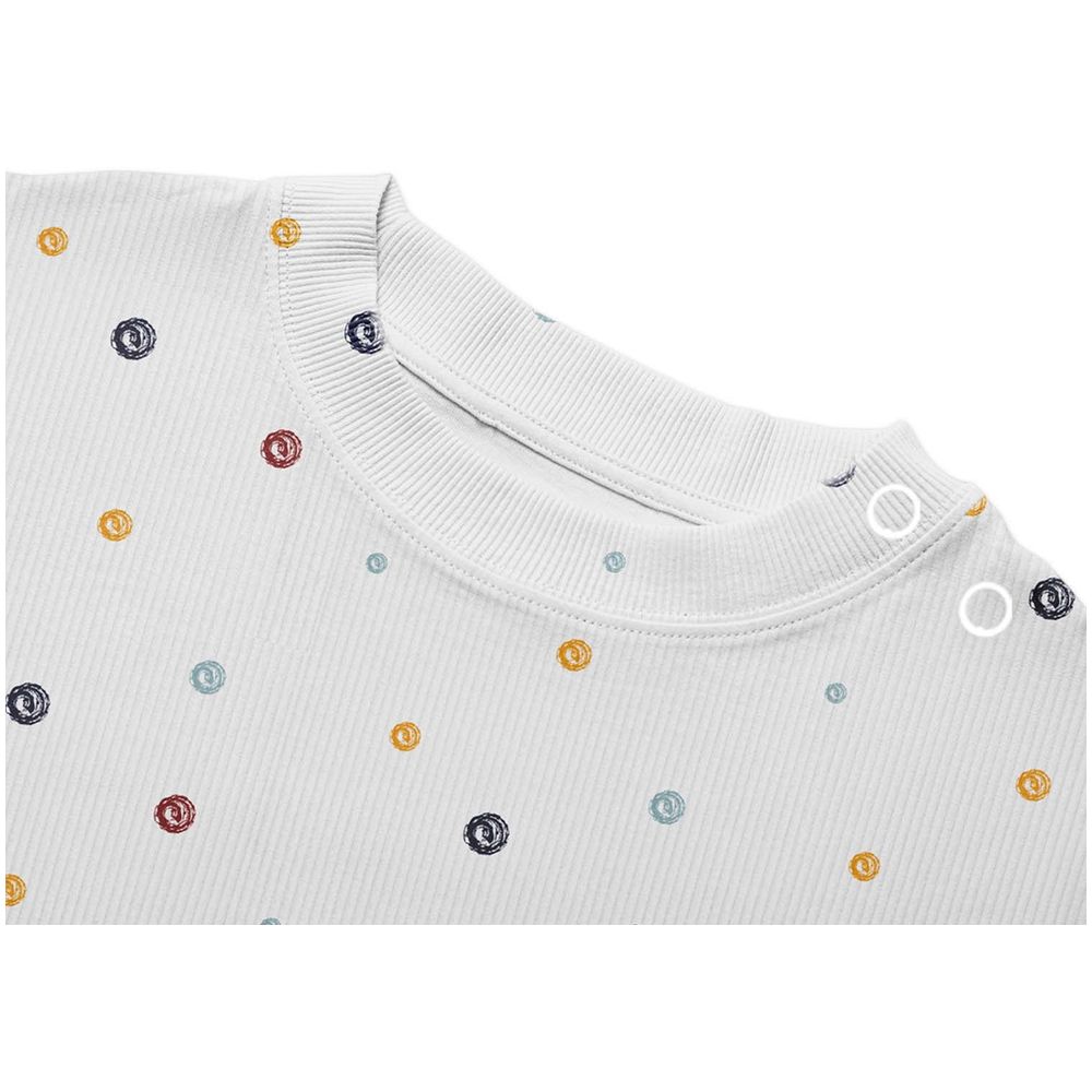 Luay Full Sleeves Dots Print Bodysuit - White