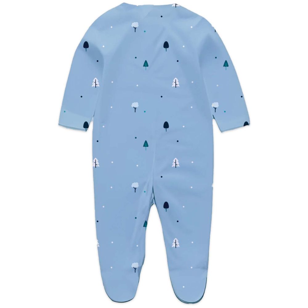 Luay Ultra-soft Fabric Full Sleeves Romper - Blue