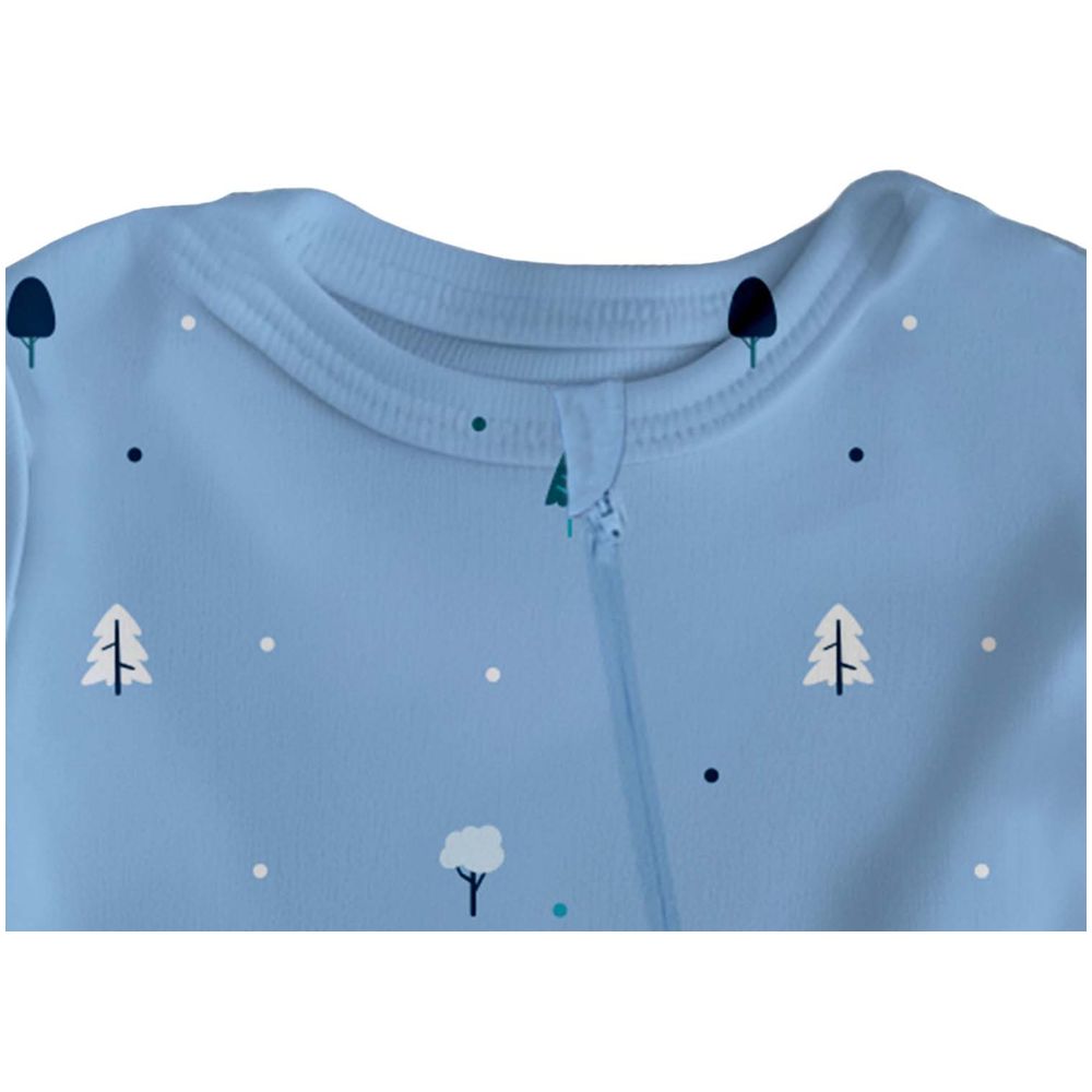 Luay Ultra-soft Fabric Full Sleeves Romper - Blue