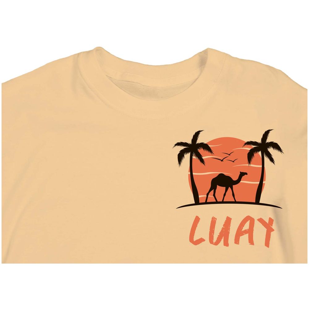 Luay Charming Camel Palm Tree Print T-Shirt - Orange