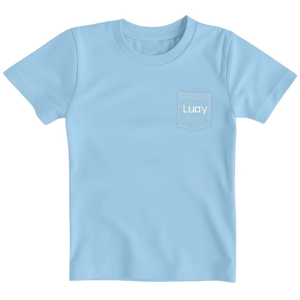 Luay Soft Fabric Half Sleeve Solid T-Shirt - Blue