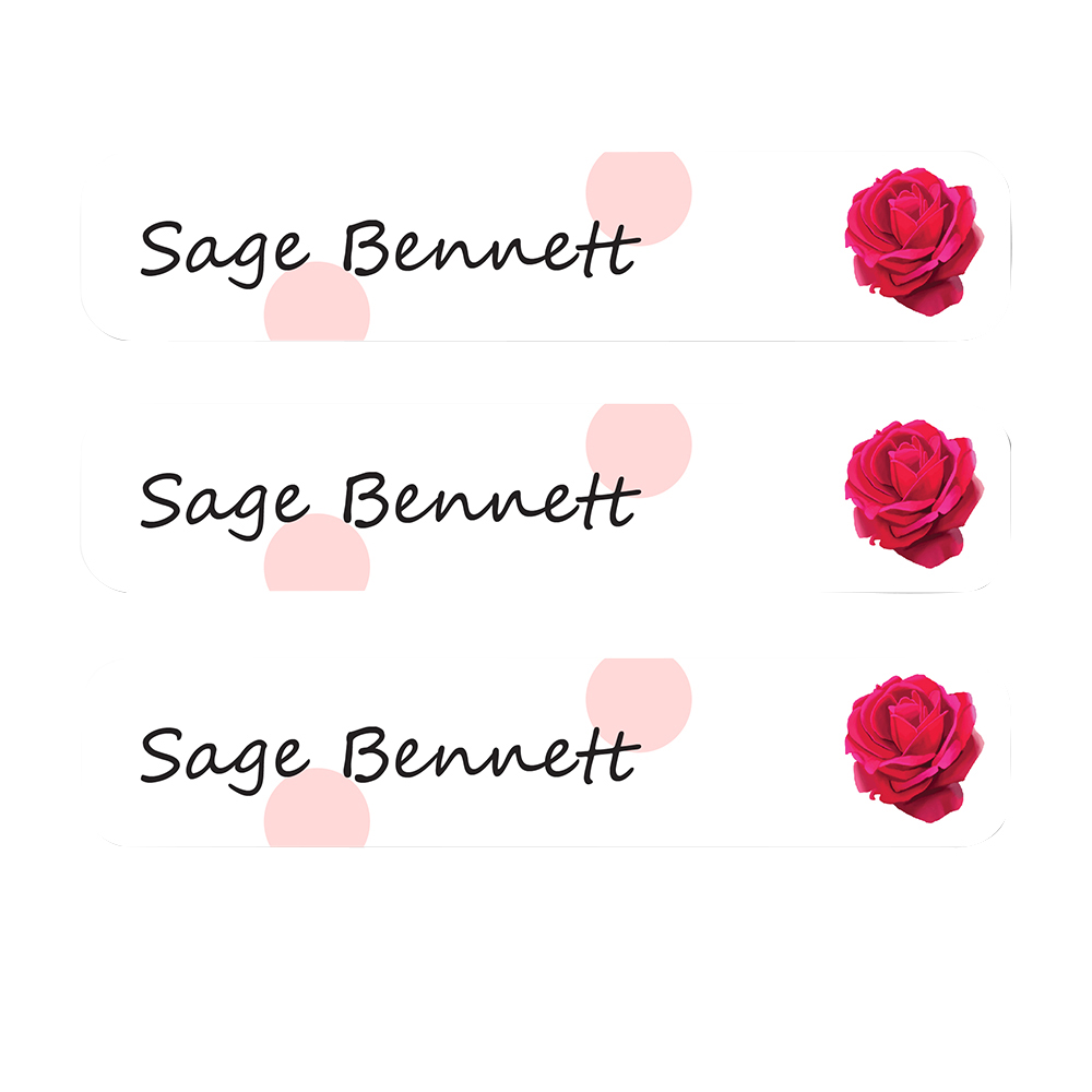 Ladybug Labels - Personalized Iron On Labels - Red Rose - 50pcs