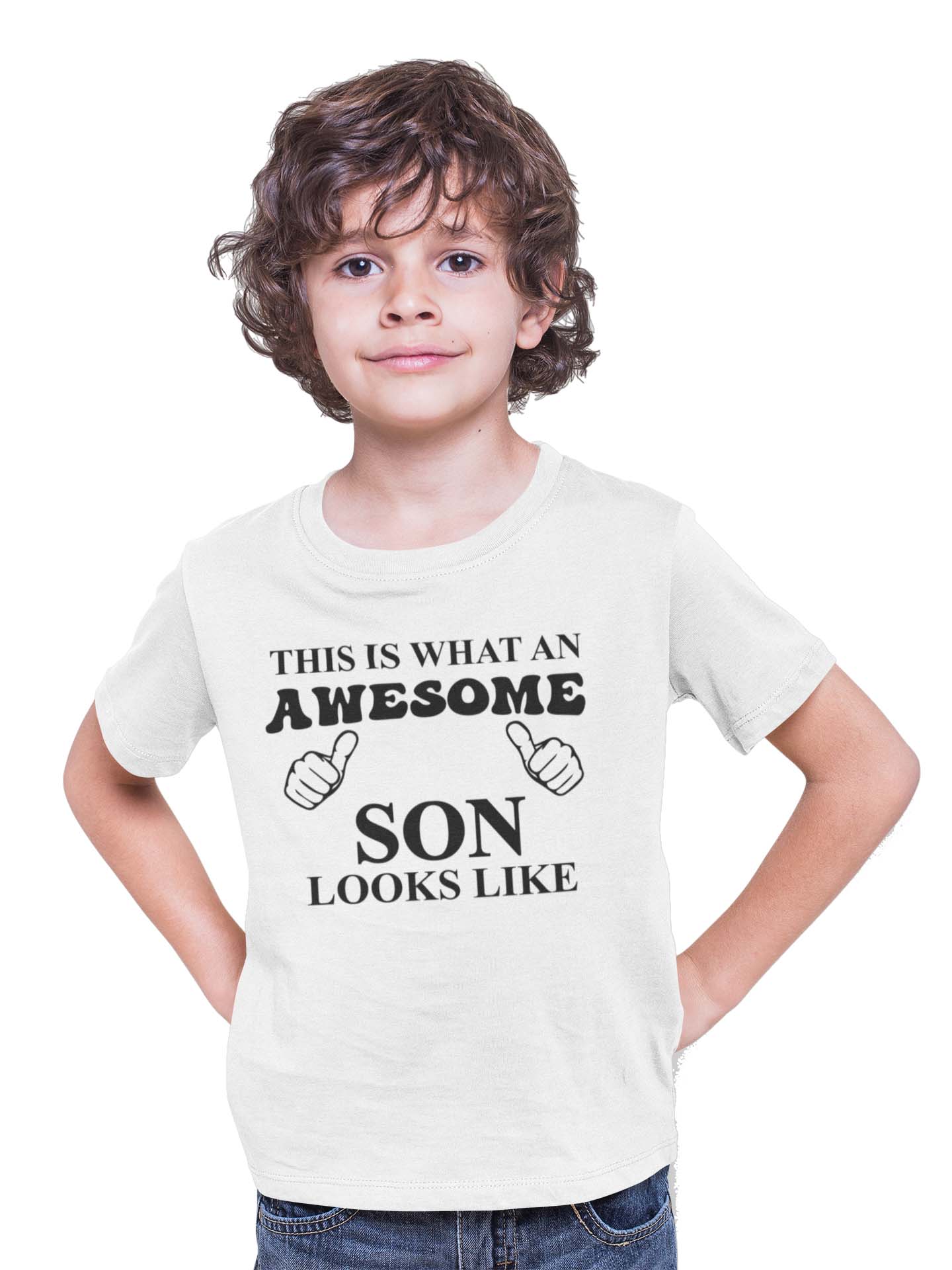 Matching Family Awesome Son Looks T-Shirt - White