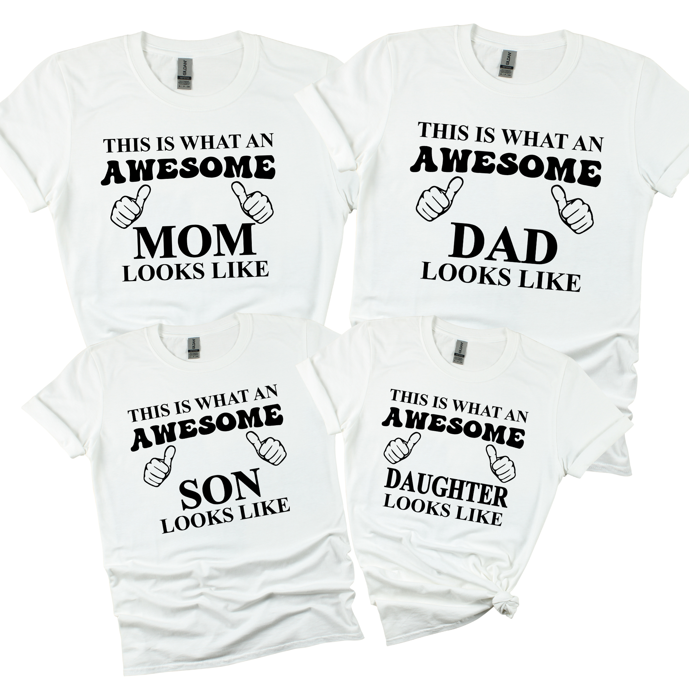 Matching Family Awesome Son Looks T-Shirt - White