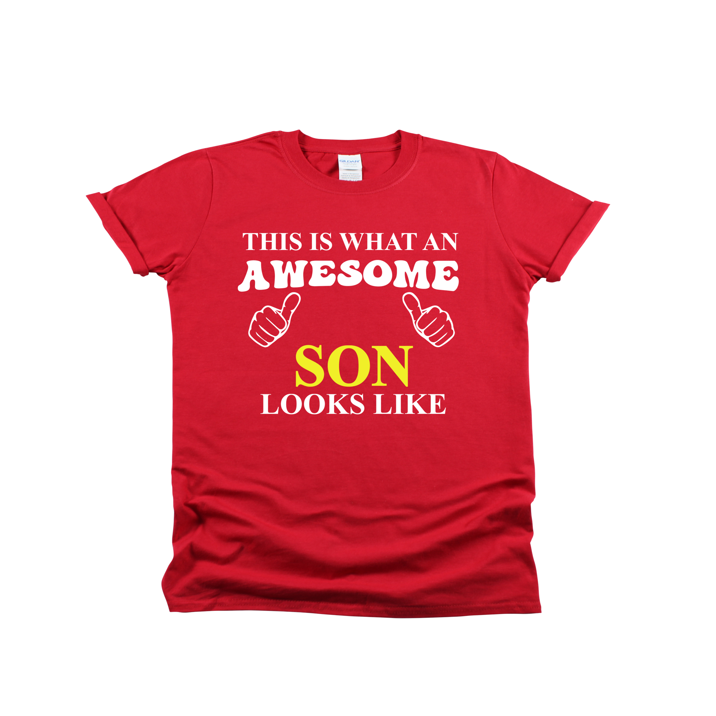Matching Family Awesome Son Looks T-Shirt - Red