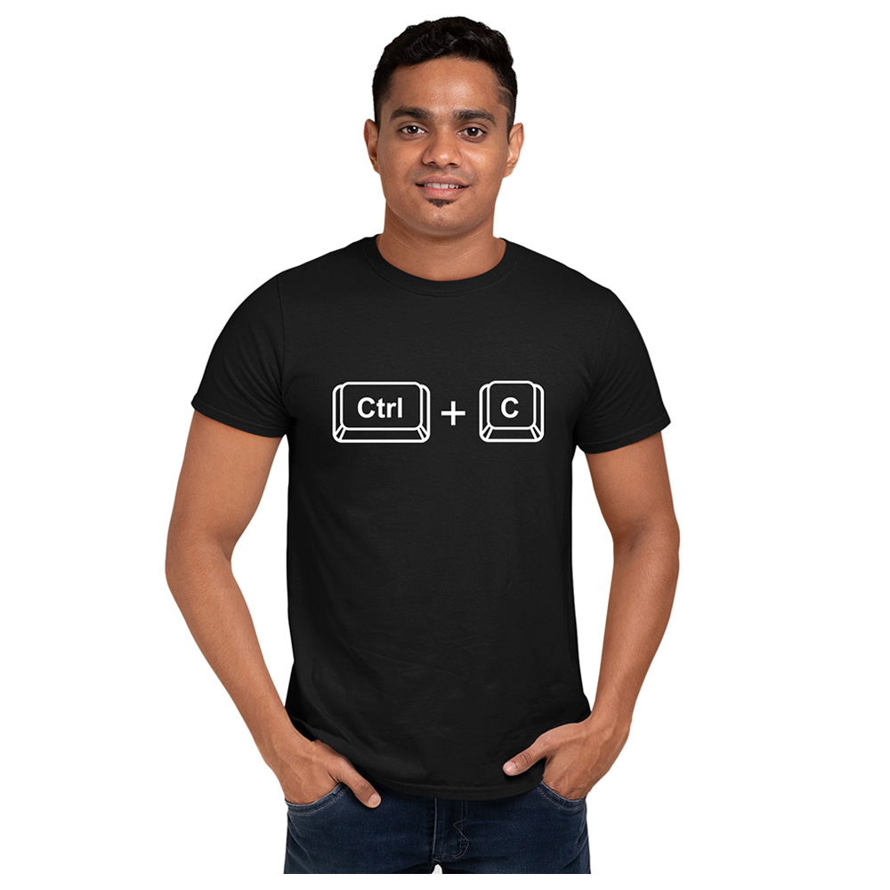 Matching Family Outfits - Dad Ctrl+C T-Shirt - Black