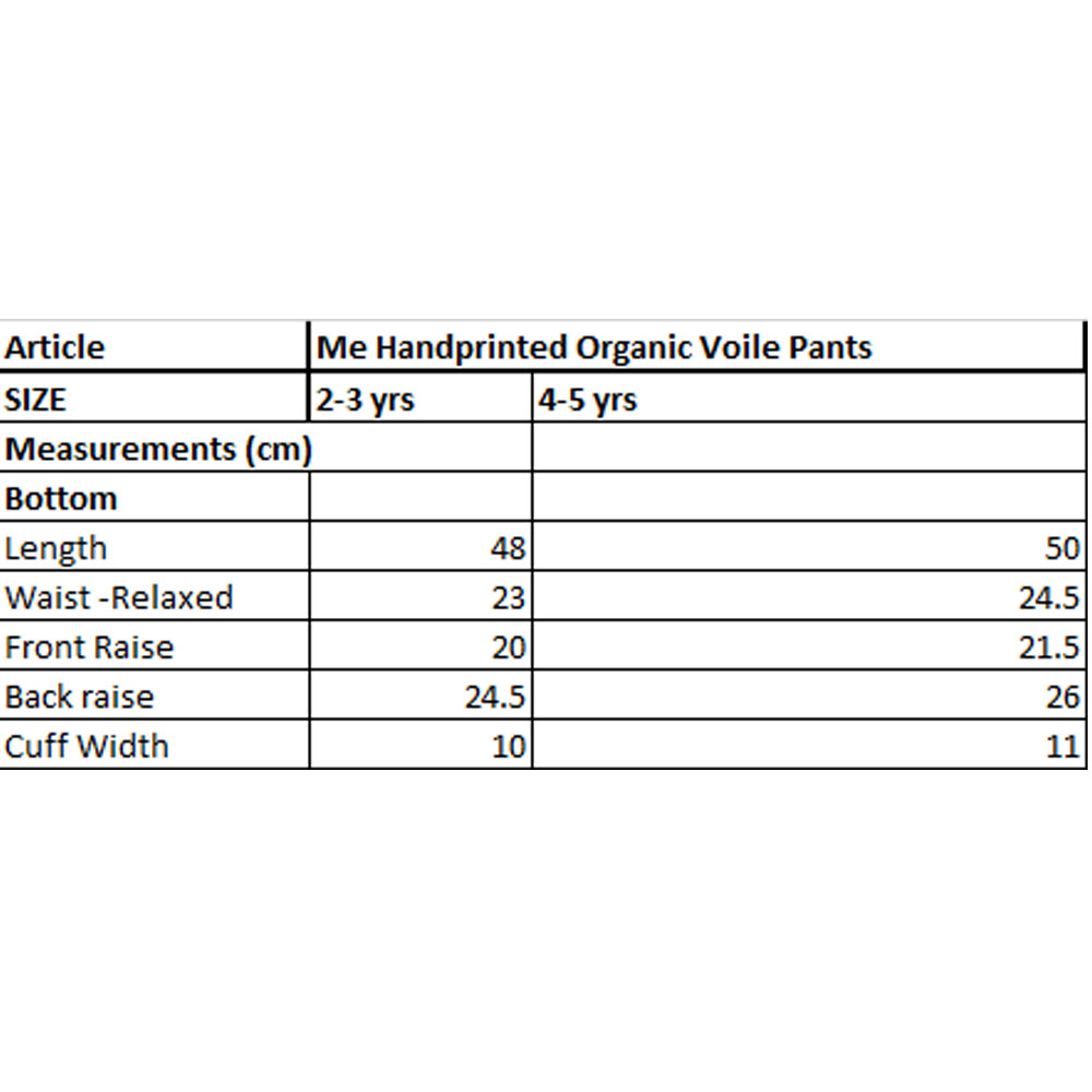 Me Organic Handprinted Voile Pants - La Mode