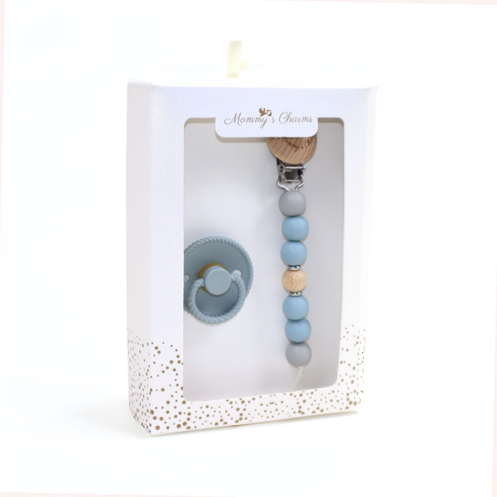 Mommy's Charms - Amber Frigg Pacifier With Clip - 2 Pcs - Blue