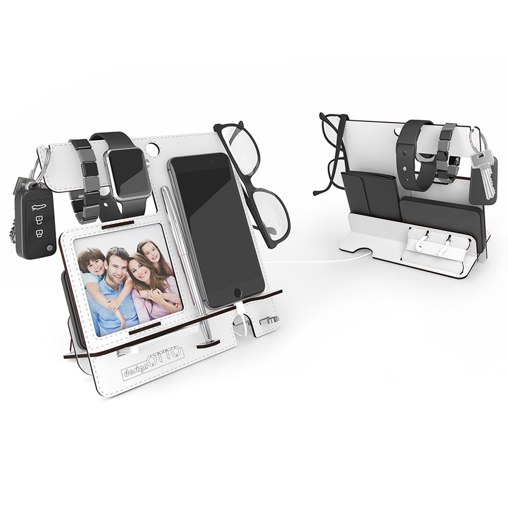 Home Canvas - Storage Organizer Charging Station For Multiple Devices - White